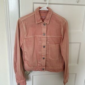 Alex Mill - botanical died denim jacket - flamingo